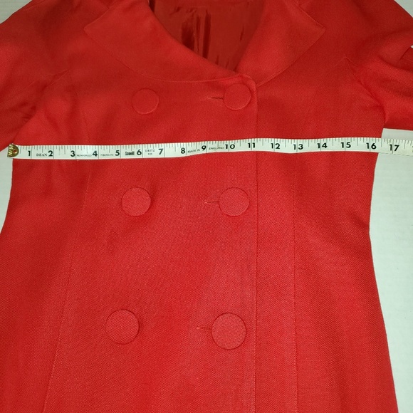ANN TAYLOR Old School Red Long Pea Coat - Picture 8 of 8